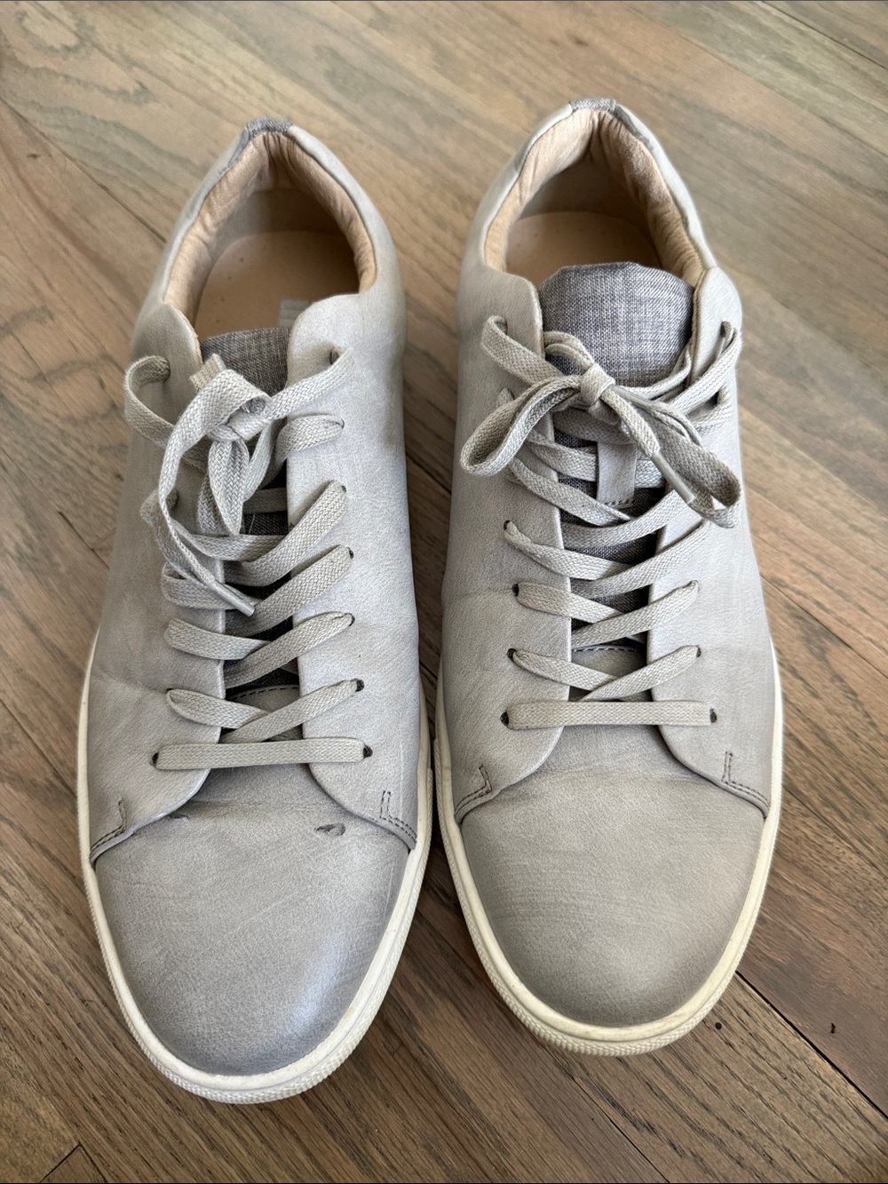 Unlisted Light Gray Leather Lace-Up Sneakers